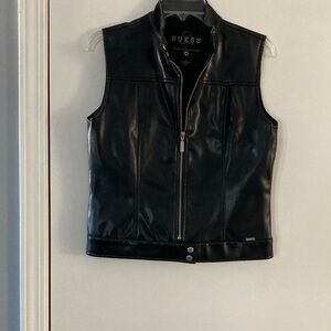 GUESS Black Faux Leather Vest